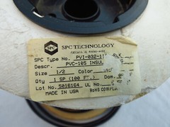 PVC Insulating Tubing 12.7mm 1/2 inch, 100 feet, SPC Technology PVI-032-1100-BLK