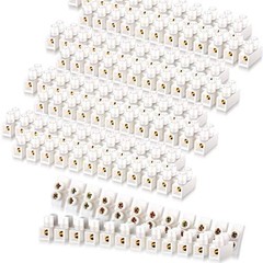 White Terminal Blocks 12 Position Terminal Strip Dual Row Screw Terminals