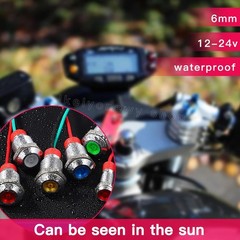 LED Metal Indicator Light 10MM 12V 24V Waterproof Indicator Light Pre Wired Red