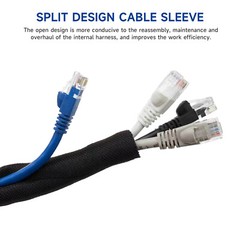 Split Loom Braided Cable Sleeve Tube Wire Wrap Organizer Cord Protector Lot