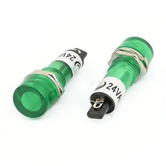 10Pcs AC/DC 24V Green LED Signal Lamp 2 Terminals Threaded Indicator Light