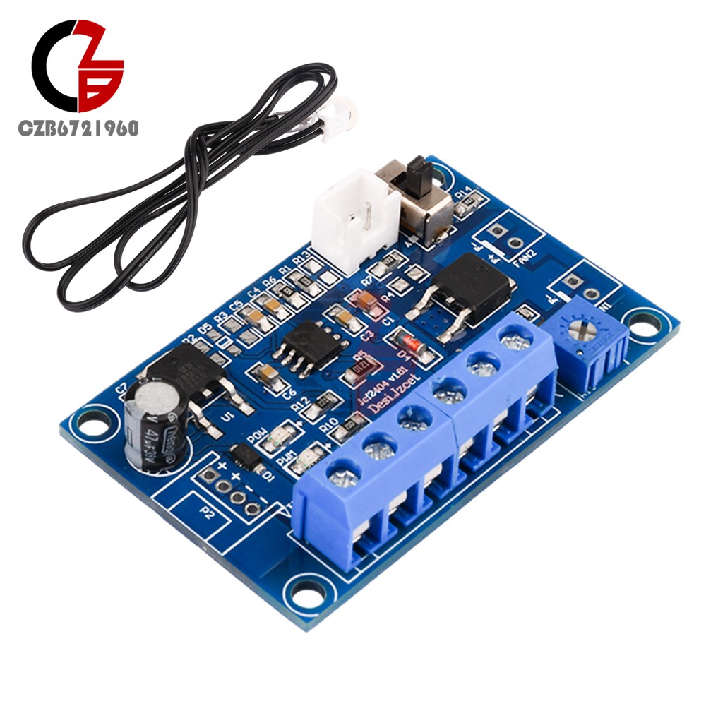 DC 12V/24V Fan Temperature Control Fan Speed Regulator Module PWM Speed Governor