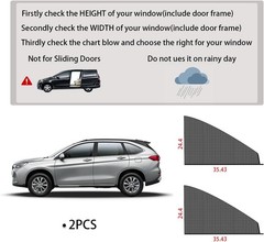 Universal Fit Car Window Sun Shade for Most SUV Front Seat, 2 Pcs 25″x36″ Mesh P