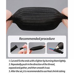 PET Braided Sleeving Loom Wire Sleeving Cable Sheathing Cotton Yarn Black