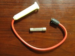 20 Inline Fuse Holders ~8″ 9/10 gauge copper, w/BUSS ACC20 32V glass fuse (L BB)