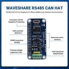 RS485 CAN HAT for Allows Stable Long-Distance Communication Supports 7117