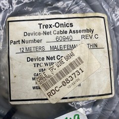 TPC Trex-Onics 60940 DeviceNet Cable Assembly 12 Meters Rev C ✅