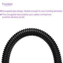 11.5mmx8.5mmx11m PP Non-Split Corrugated Tubing Indoor Outdoor
