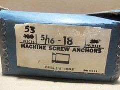 Box of 53 5/16-18″ Machine Screw Anchor Drill 5/8″ Hole AK