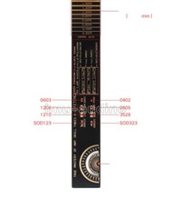 25cm 10 Inch Multifunctional PCB Ruler Measuring Tool Resistor Capacitor Chip IC