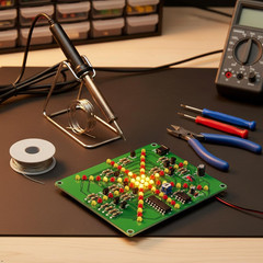 Electronic LED Flashing Lights Soldering Practice Board PCB DIY Kit EK1874