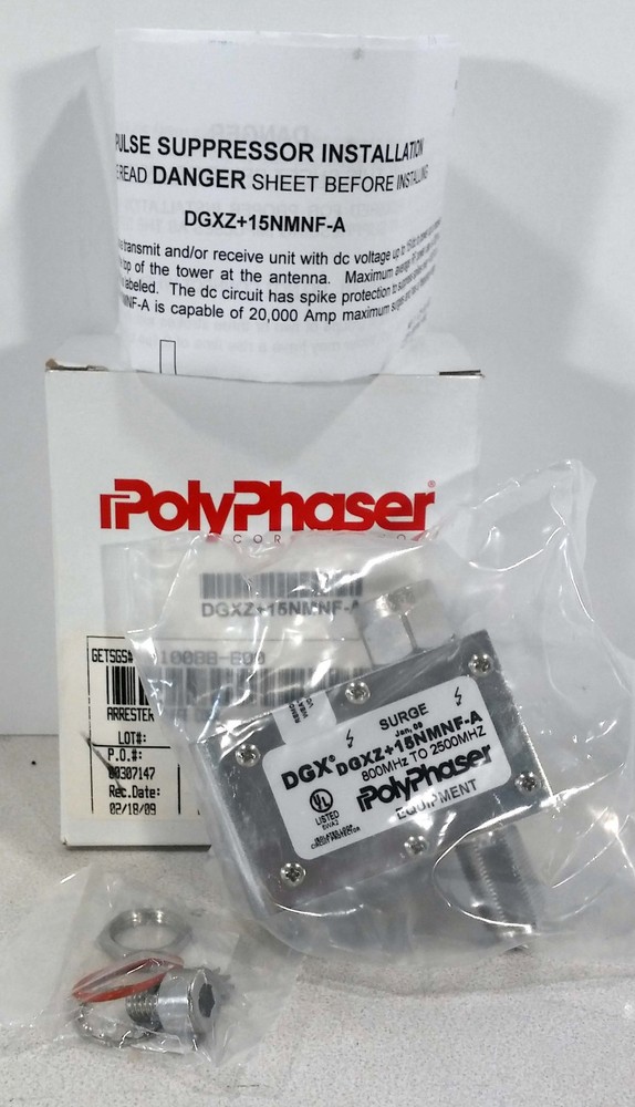 1 NEW POLYPHASER DGXZ+15NMNF-A SURGE PROTECTOR COAXIAL NIB ***MAKE OFFER***