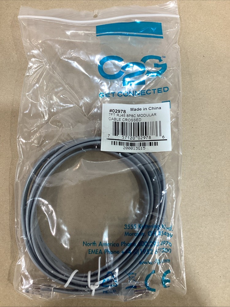 LOT OF 10- 7FT RJ45 8P8C MODULAR CABLE CROSSED