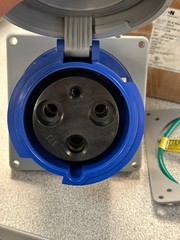 NEW EATON AH3100R6W Pin and Sleeve Receptacle, 250V, 100A, 2-Pole 3-Wire, IP69K