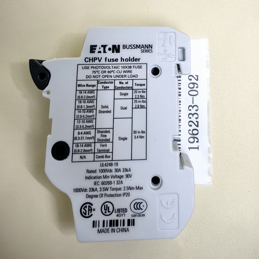 Eaton Bussmann CHPV1U Fuse Holder NEW