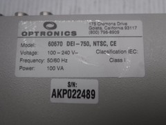 Optronics 60670 DEI-750 NTSC CE Camera Controller 100-240V~ 50/60Hz 100VA