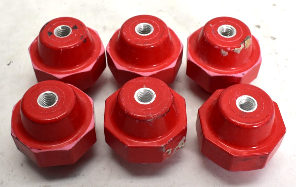 Lot of 6 MBI Mar-Bal Moulded Polyester Fiberglass Insulator 2″ x 2″ T12