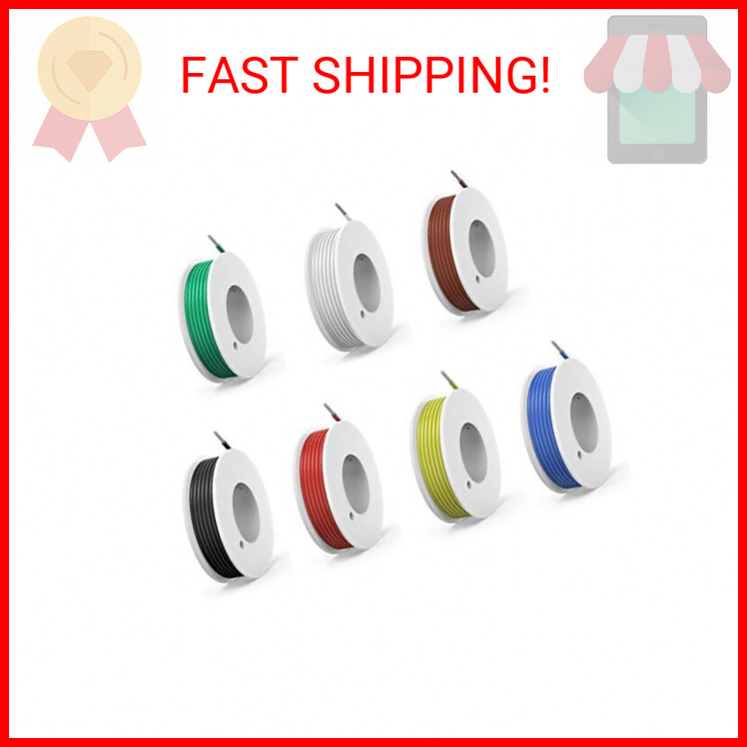 22 awg Silicone Electrical Wire Cable 7 Colors (26ft Each) 22 Gauge Hookup Wires