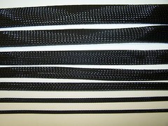 5′ Braided black flex expandable 1″ wire loom sleeve sheathing Harley + others