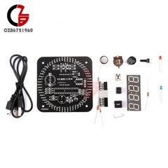 DIY DS1302 DC5V Rotating LED Electronic Digital Clock Learning Board With Shell
