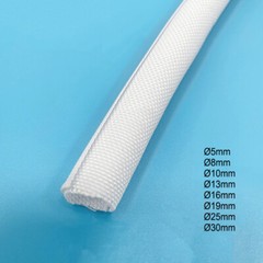 White Braided Sleeving Self Closing Braid Cable Wiring Harness Loom Protection
