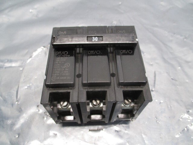 GENERAL ELECTRIC BR330, C330, 3 Pole Circuit Breaker, 240 VAC, 30 AMP, J-969
