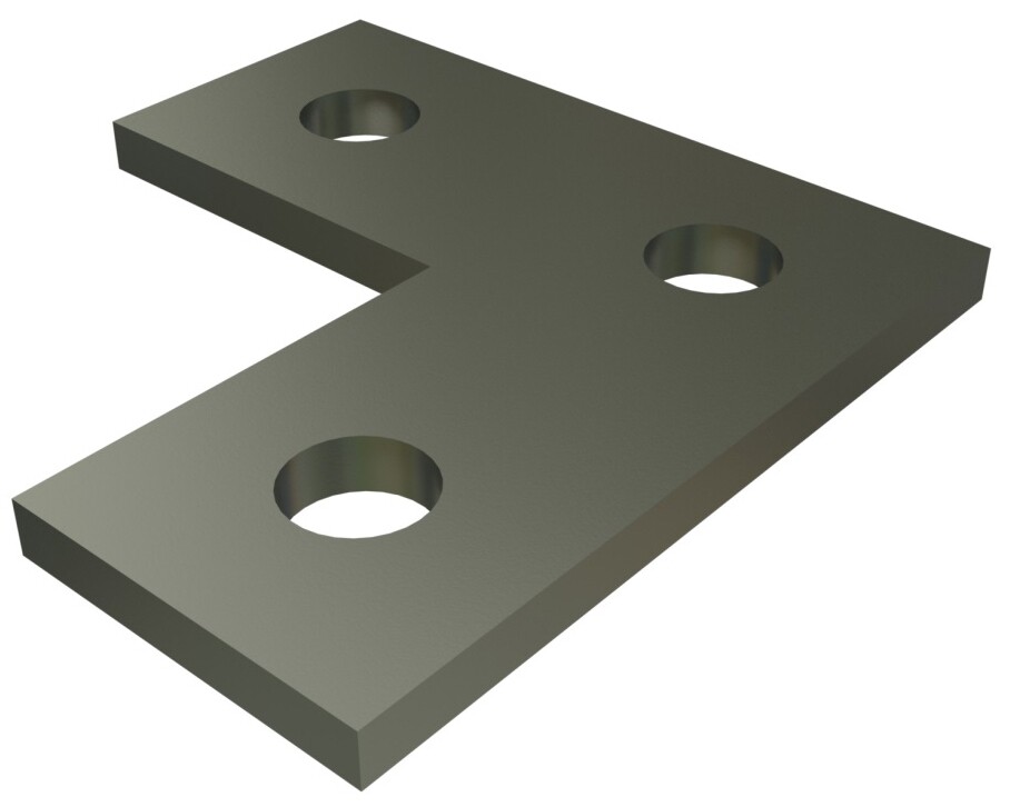 Power-Strut PS-718-ZD, 3-1/2″ x 3-1/2″, 9/16″ Hole, 3-Hole, Angle Fitting, 1pc