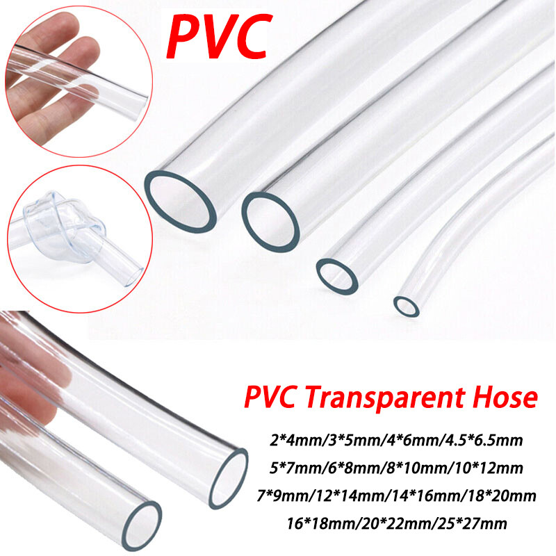 ID 2~20mm Clear Plastic PVC Hose Pipe Tubing – Fuel Oil Water Air Car Aquariums