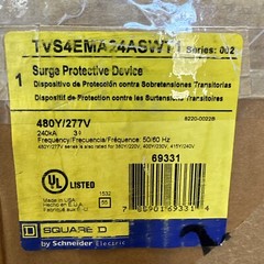 SQUARE D TVS4EMA24ASWT1 SURGE PROTECTIVE DEVICE SERIES 002 480Y/277V TYPE 3R
