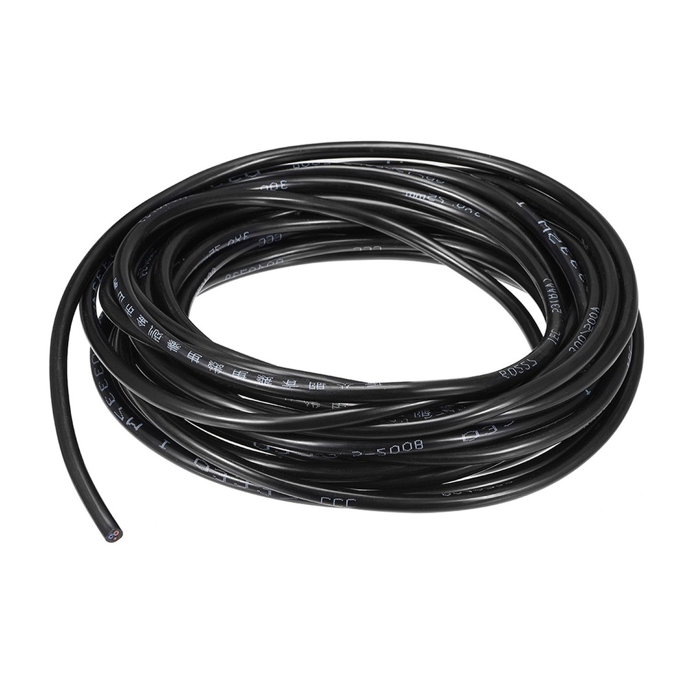 RVV Wire Cable 3 Conductor PVC Coated Copper 18AWG 32.8Ft 0.75x3mm² Black