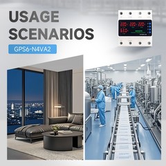 Three Phase Digital Display Voltage Current Protect Device 4P 63/100A 110/220V