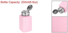 Solvent Alcohol Dispenser 200ml Push Down Dispenser Pump Bottle, Pink