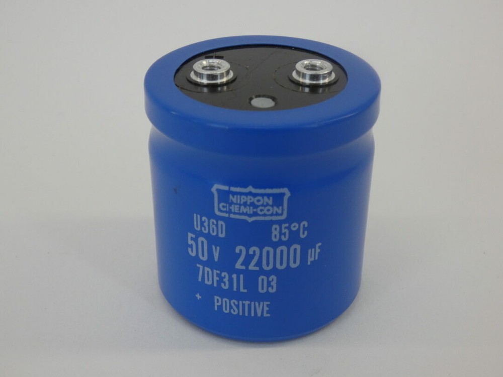 Nippon Chemi-Con U36D Aluminum Electrolyte Capacitor, 50V, 22000uF – NEW Surp…