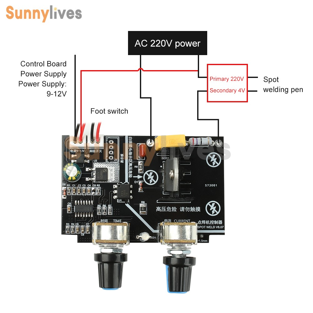 40A Spot Welder Control Board Adjustable Time Current Solid-State Relay Control