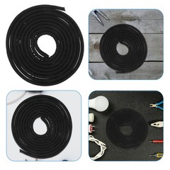 Black Polyester Cord Sleeve Easy Install Pet Proof Cable Protector for Home Use