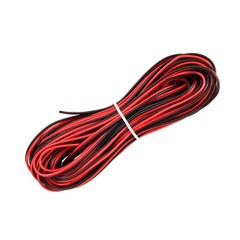 Red Black Wire 2pin Extension Cord 28 AWG Parallel Wire Tin Plated Copper 10M L