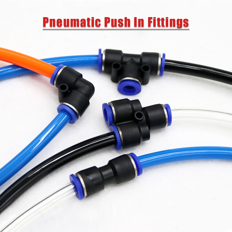4-16mm Pneumatic Push In Fittings Connectors Air Water Hose Tube Plastic Joiner