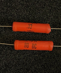 2pc VINTAGE 192P3349R8 SPRAGUE .33MFD 80DC AXIAL CAPACITOR **NOS