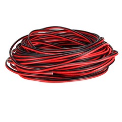 Red Black Wire 2pin Extension Cord 28 AWG Parallel Wire Tin Plated Copper 10M L