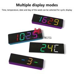 5V DIY Electronic Clock Kit LED Digital RGB Clock Time Temperature Date Display