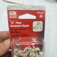 GB Gardner Bender MSW-1540 Fiber Insulated Staple – White -Qty 40🔔