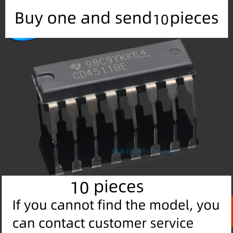 10 piece set CD4511BE in-line DIP-16 BCD to 7 segment LED driver 3V~ 18V
