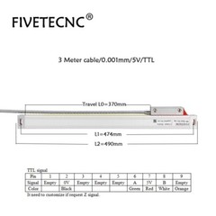 1um Slim Linear Scale Optical Encoder 100 150 200 250 300 350 400mm Travel TTL