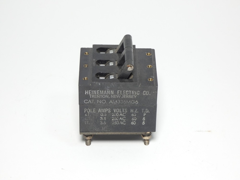 Heinemann AM336MG6 Circuit Breaker 0.5-3.5A 250VAC 3P 60Hz