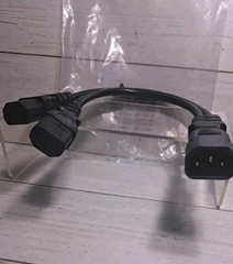 NEMA Splitter Cord C14 to 2X C13 Y Splitter Cord 1 Foot, 10A/250V, 18/3 AWG
