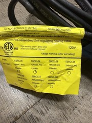 Intertek FSPC1 Self-Regulating Heating Cable 120V Pipe Heat De-Icing