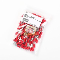 100 Pcs 22-18 AWG Vinyl Locking Spade Terminal #8