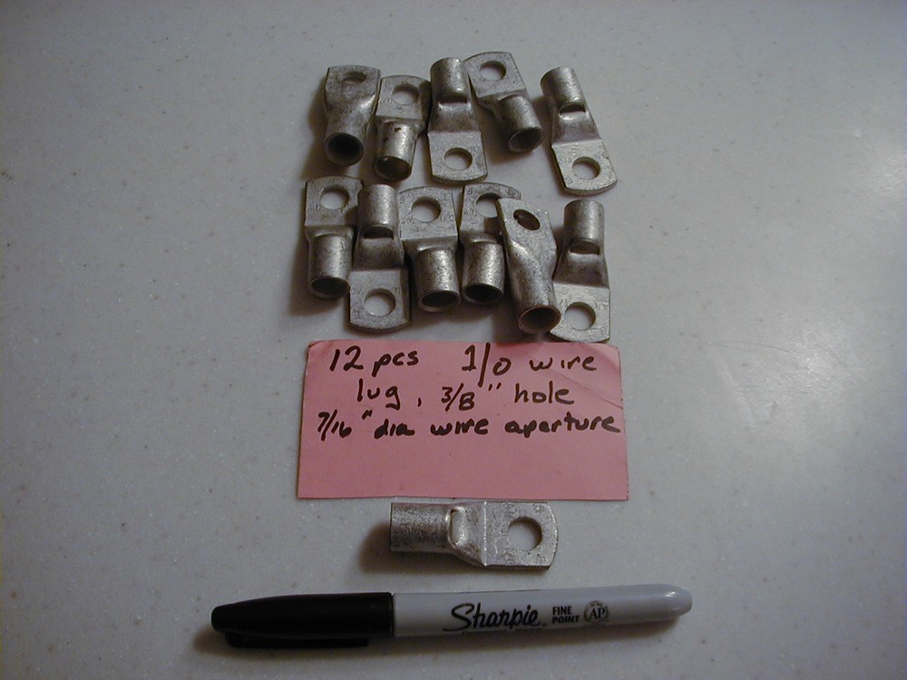 Large Wire Lugs #1/0 Copper wire, NOS, 12 pcs.