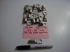 Large Wire Lugs #1/0 Copper wire, NOS, 12 pcs.