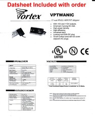 (10) Dual +5 V & +12 V High Efficiency DC Switching Power Supplies, UL/CE Listed